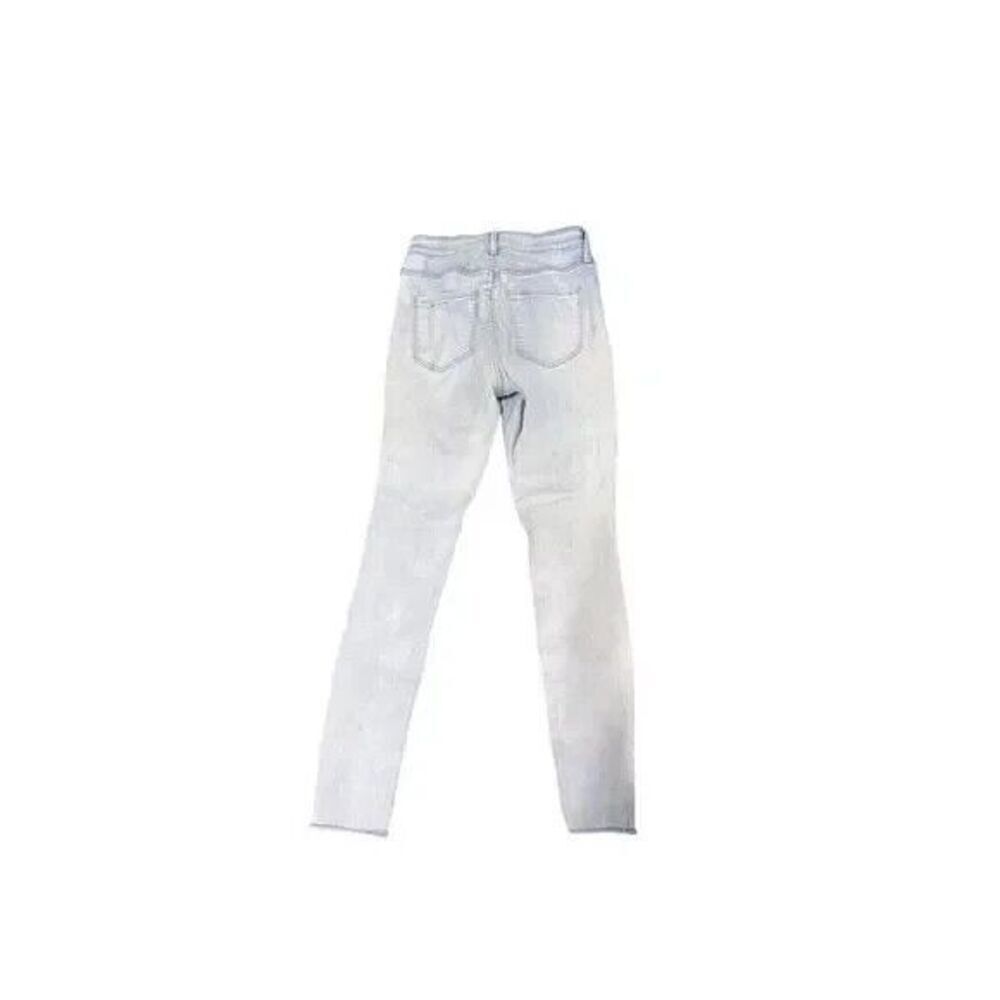old navy womens jeans sz 0 super skinny highrise light wash distressed rock star - Picture 3 of 6